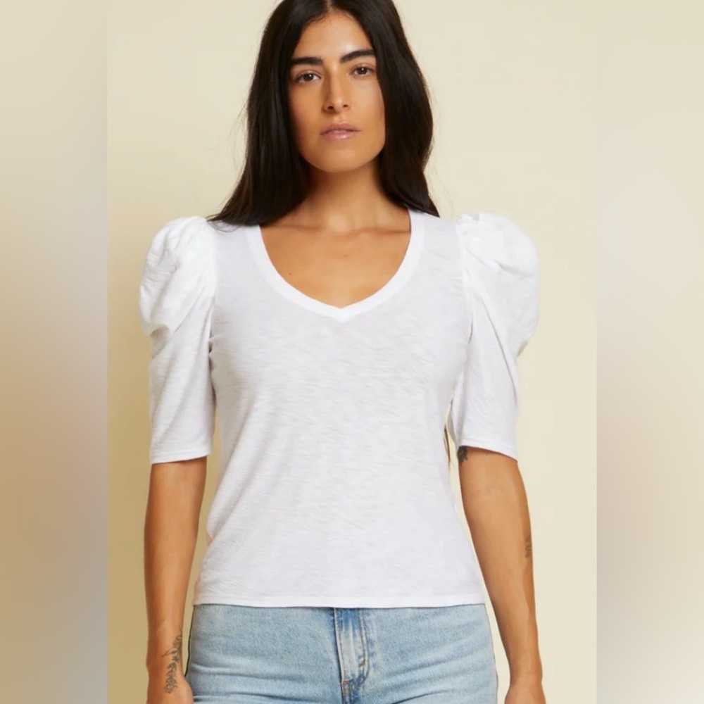 Nation LTD White Puff Sleeve Blouse